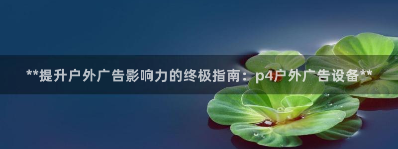 杏宇平台注册登录：**提升户外广告影响力的终极指南：p4户外广告设备**