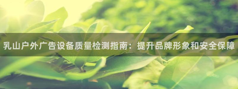 杏宇平台是什么：乳山户外广告设备质量检测指南：提升品牌形象和安全保障
