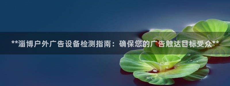 杏宇平台注册地址在哪里：**淄博户外广告设备检测指南：确保您的广告触达目标受众**