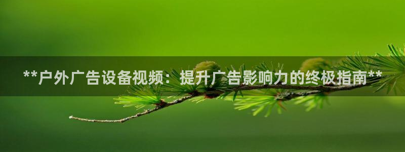 杏宇平台代理多少钱：**户外广告设备视频：提升广告影响力的终极指南**