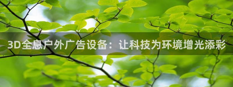 杏宇官方平台官网：3D全息户外广告设备：让科技为环境增光添彩