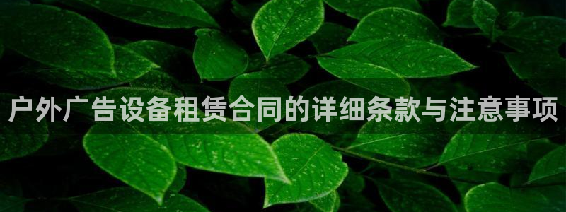 杏宇平台登录步骤是什么：户外广告设备租赁合同的详细条款与注意事项