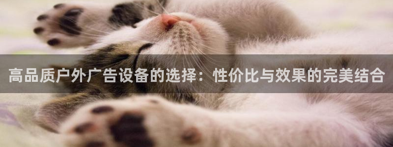 杏宇平台登陆：高品质户外广告设备的选择：性价比与效果的完美结合