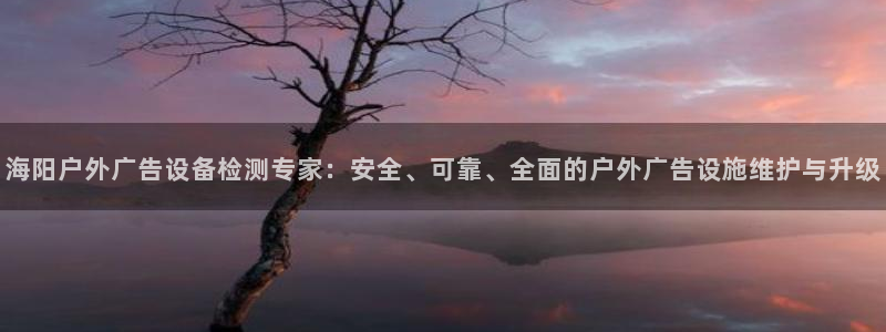 杏宇平台客服：海阳户外广告设备检测专家：