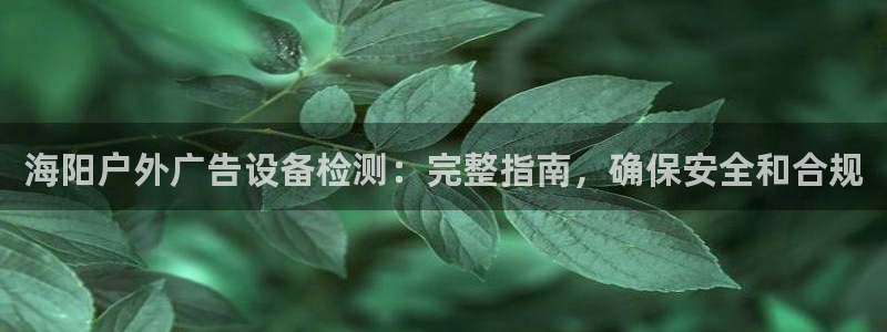 杏宇平台登录步骤：海阳户外广告设备检测：